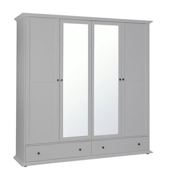 Tủ quần áo 4 cánh thiết kế nhẹ nhàng tông màu sáng