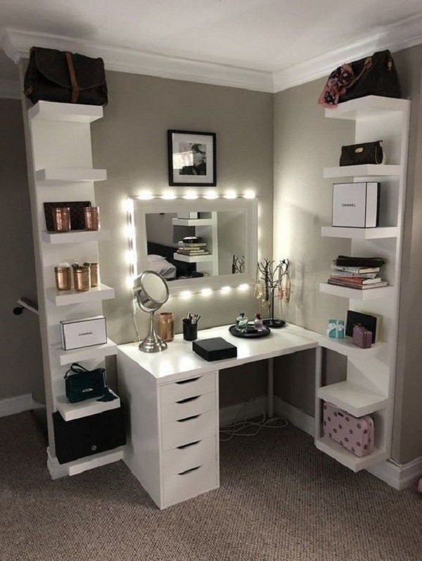 21+ mẫu bàn trang điểm chuyên nghiệp, bàn makeup studio có đèn led đẹp