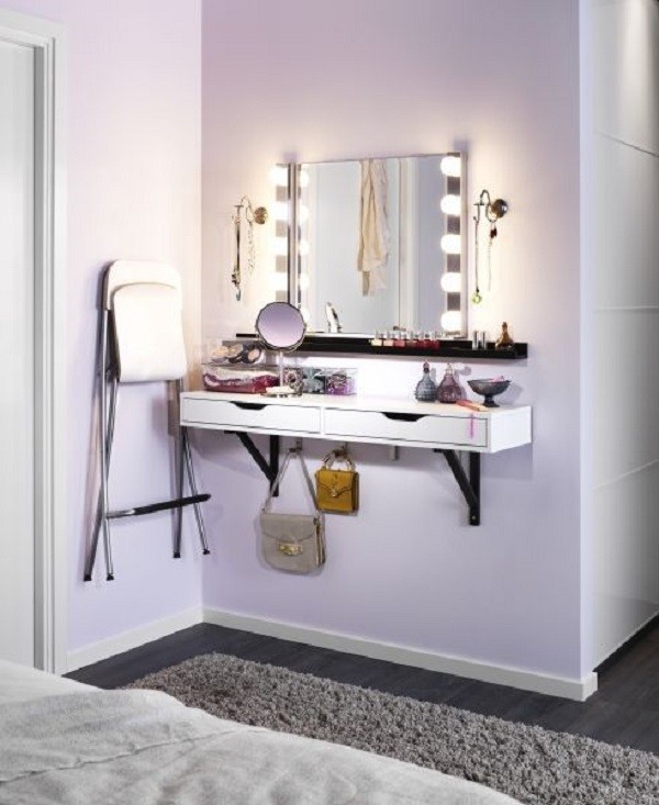21+ mẫu bàn trang điểm chuyên nghiệp, bàn makeup studio có đèn led đẹp
