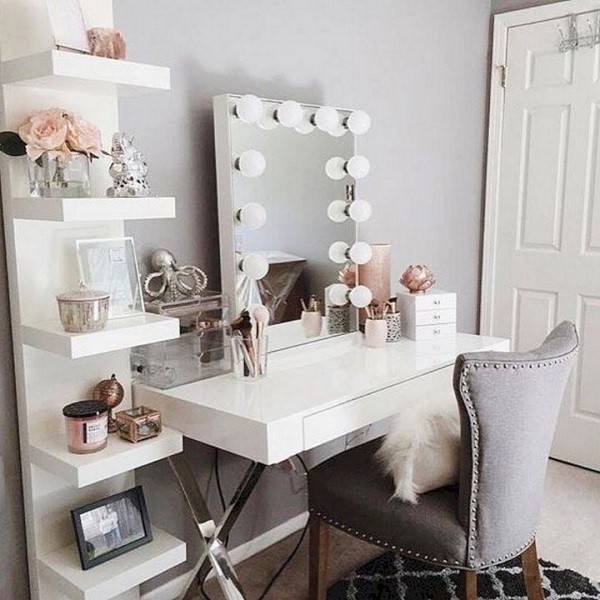 21+ mẫu bàn trang điểm chuyên nghiệp, bàn makeup studio có đèn led đẹp