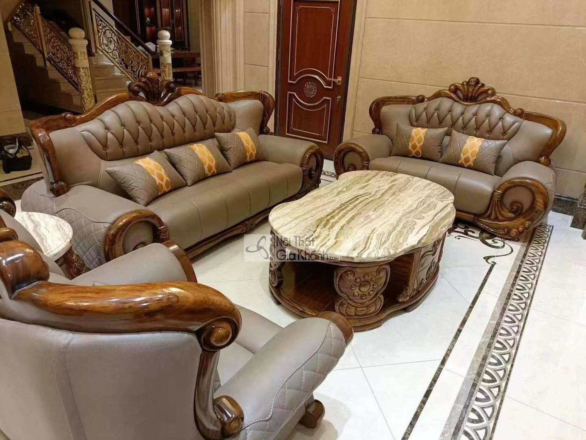 Bộ Sofa Gỗ Mun Nhập Khẩu SB8103-124