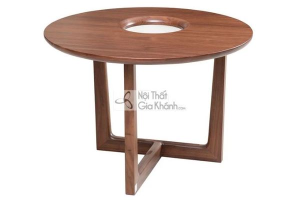 Bàn trà tròn gỗ công nghiệp có thể dùng làm bàn ăn phòng khách nhỏ