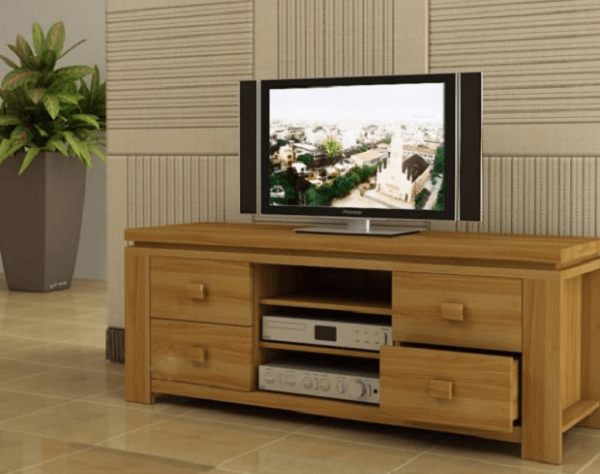 Kệ tivi gỗ sồi 1m2 cho phòng khách nhỏ, vân gỗ sáng tự nhiên