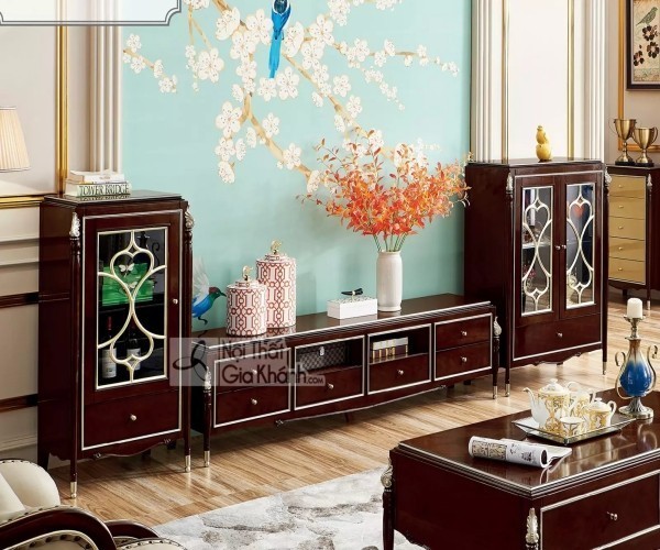 Kệ tivi gỗ tự nhiên 1m2 chất liệu an toàn cho gia đình có trẻ nhỏ