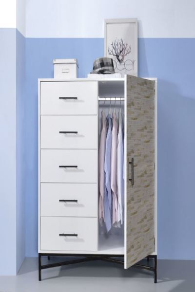 Tủ quần áo 2 cánh màu trắng cho phòng ngủ dưới 20m²