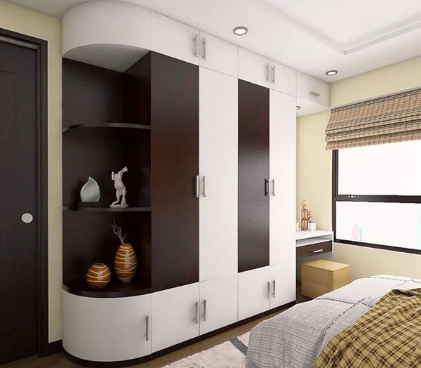 Tủ quần áo nhựa PVC âm tường thiết kế hiện đại cho chung cư