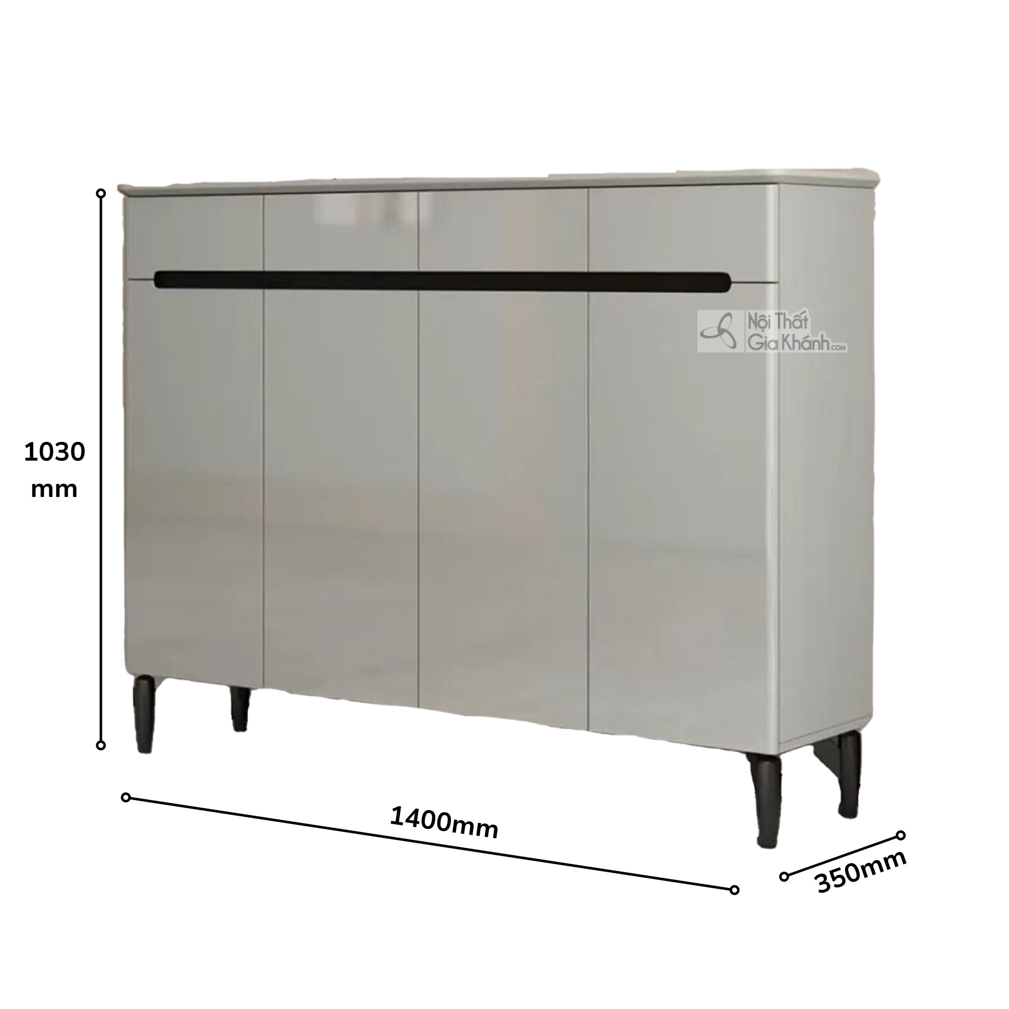 Hình ảnh tủ giày hiện đại TDA-140 được chụp chính diện trên nền trắng studio, tập trung vào việc hiển thị rõ ràng kiểu dán…