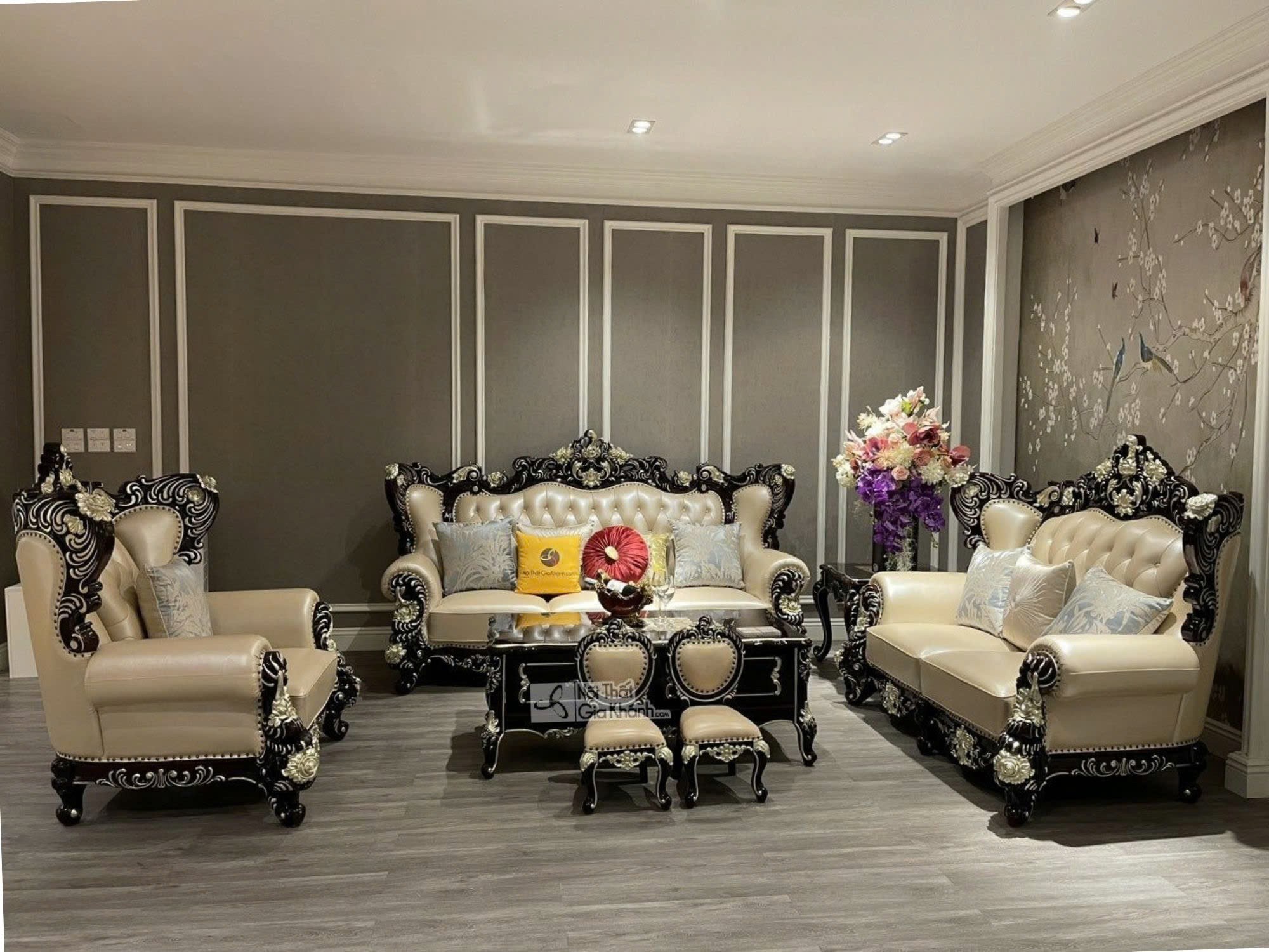Bộ Sofa Tân Cổ Điển Huyền Bí Cho Phòng Khách SB923G-123 – ảnh 2