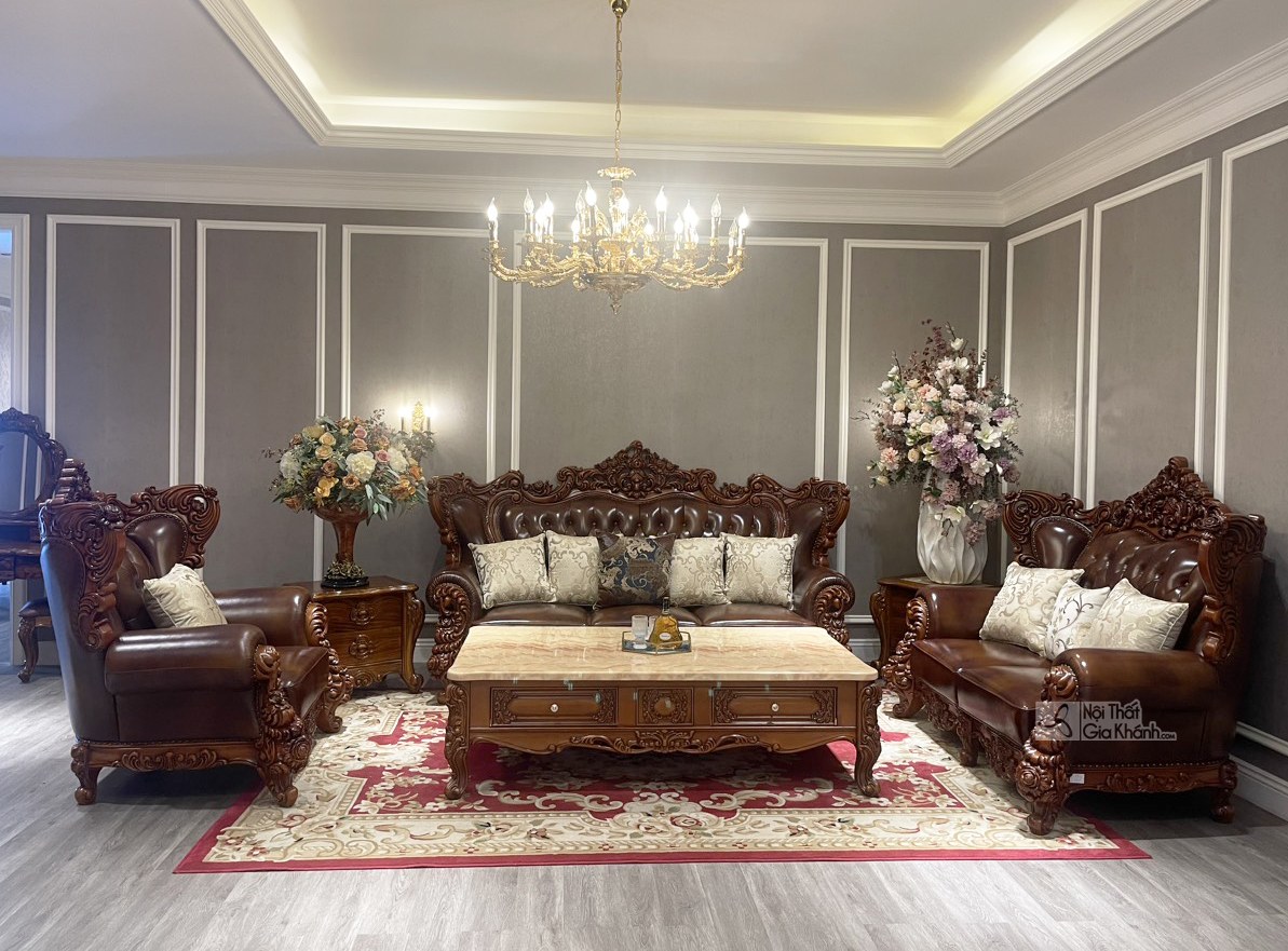 Bộ Sofa Tân Cổ Điển Nhập Khẩu Tuyệt Mỹ Cho Biệt Thự SB923-123