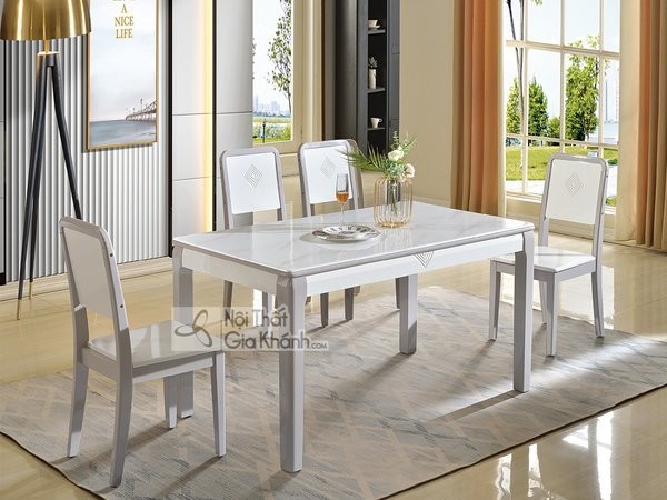 Bàn ghế ăn gỗ công nghiệp dễ dàng vệ sinh lau chùi