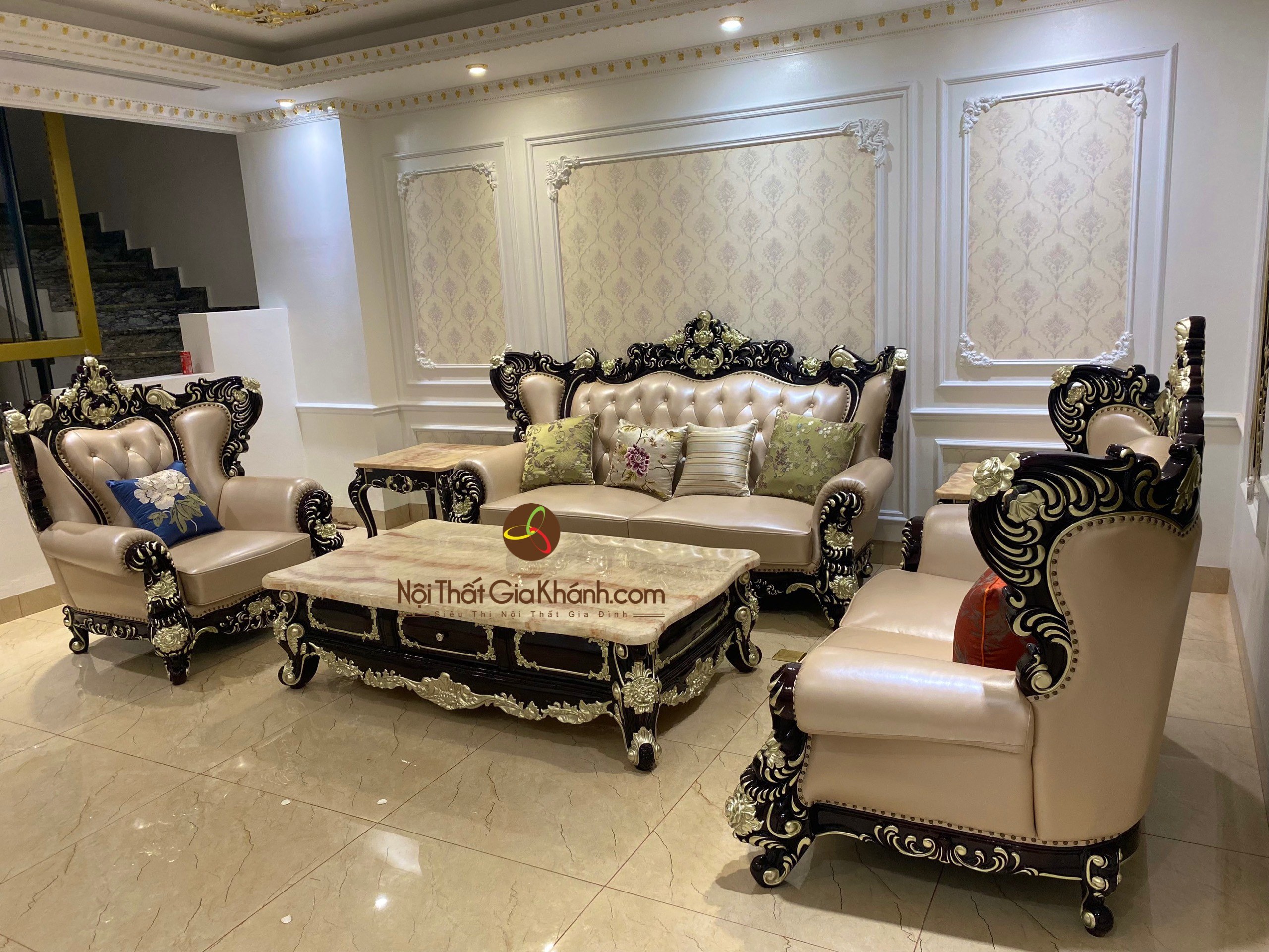bo sofa 123 phong cach co dien hoang gia sb988g 123