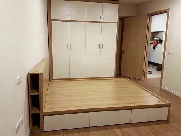 Bộ giường tủ gỗ công nghiệp thiết kế đơn giản tinh tế cho phòng ngủ hiện đại