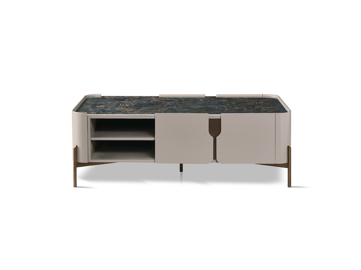 bàn trà tân cổ điển mặt đá luxury BT8808 kích thước 1m3 gọn