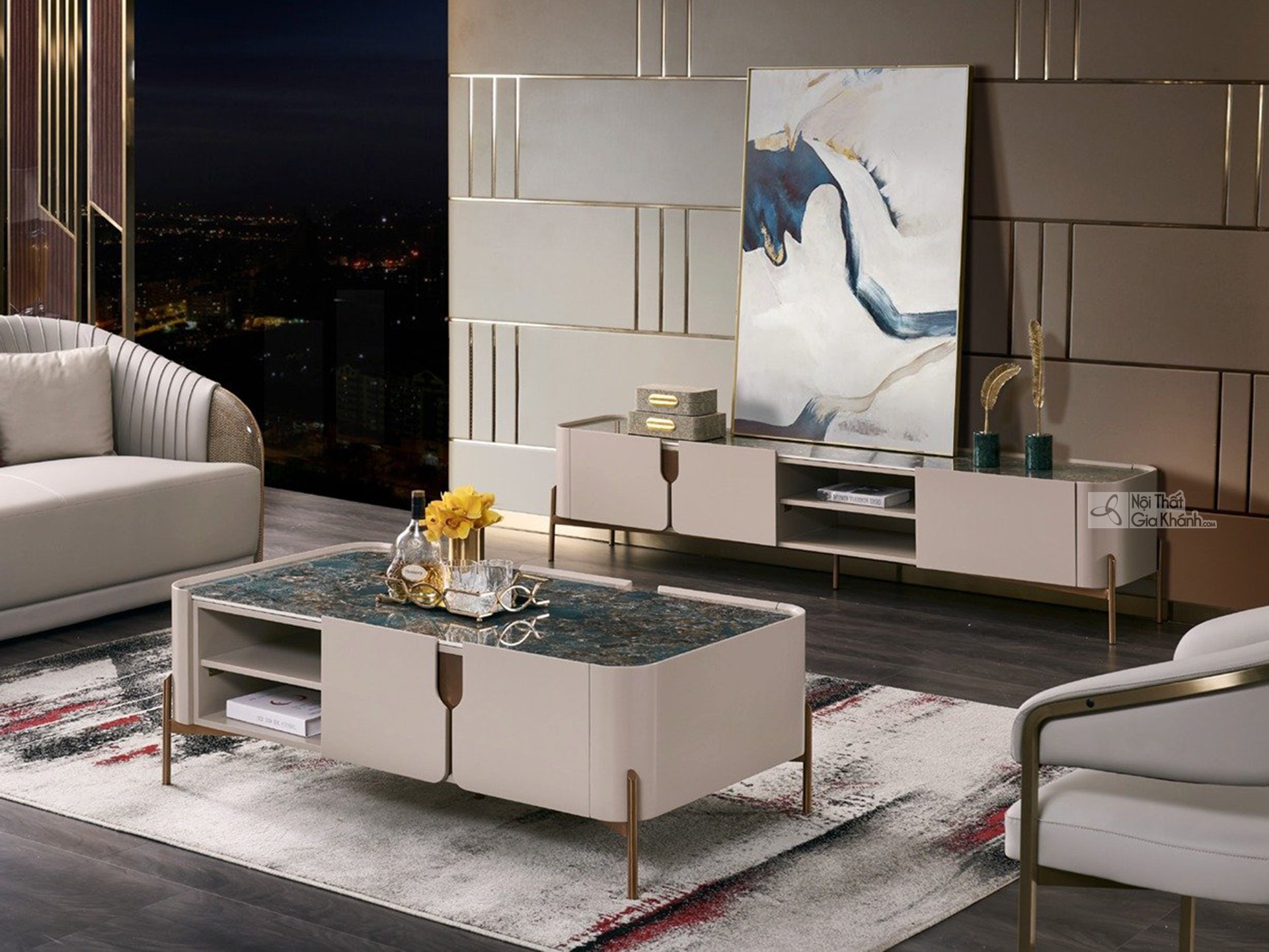 Bàn Trà Luxury Mặt Đá BT8808-13