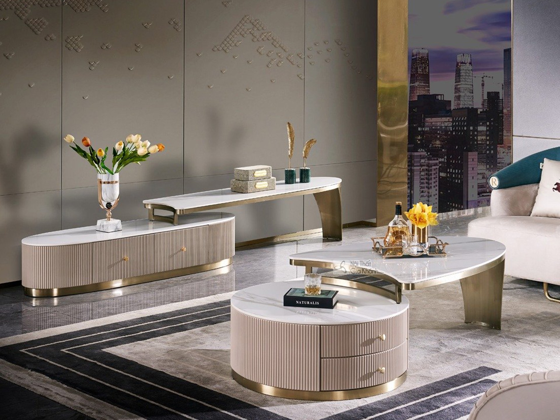 Bàn Trà Mặt Đá Luxury BT8809