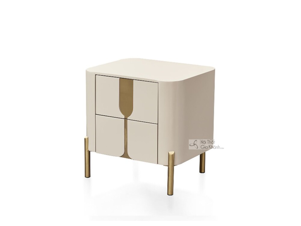 Tủ đầu giường TA8808 được chụp trên nền trắng tinh khiết, thể hiện rõ kiểu dáng hiện đại luxury với các cạnh bo tròn mềm m…