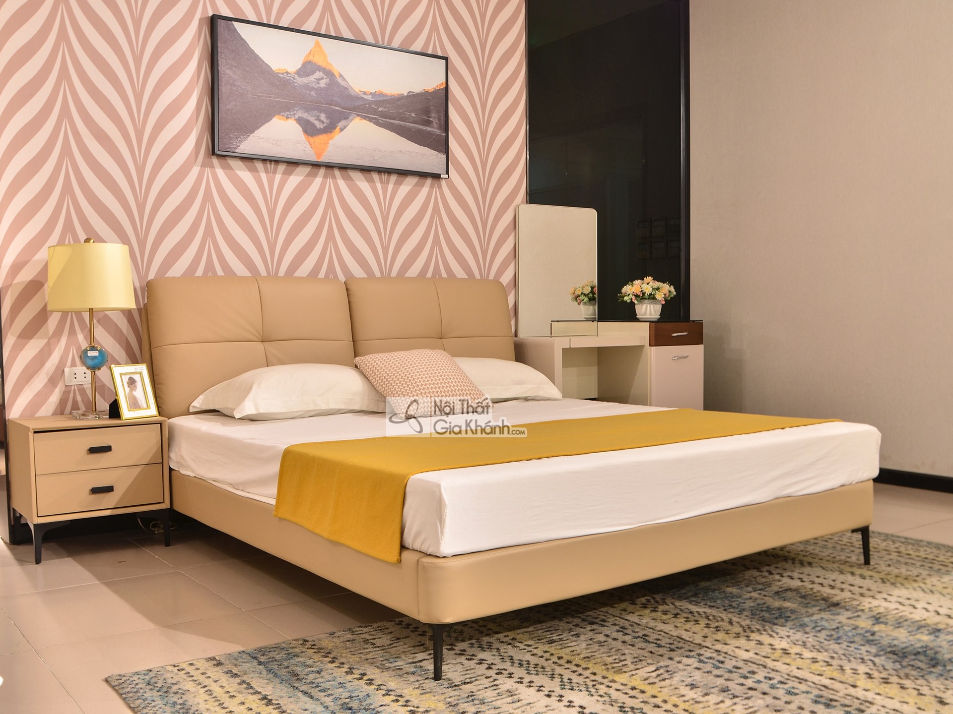 Giường bọc da cao cấp hiện đại GIC611-18