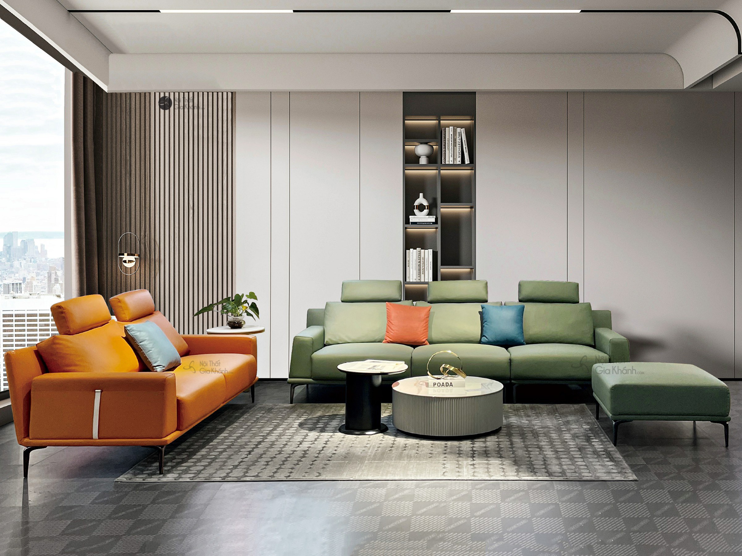 bo sofa chu u cao cap nhap khau boc da sf529