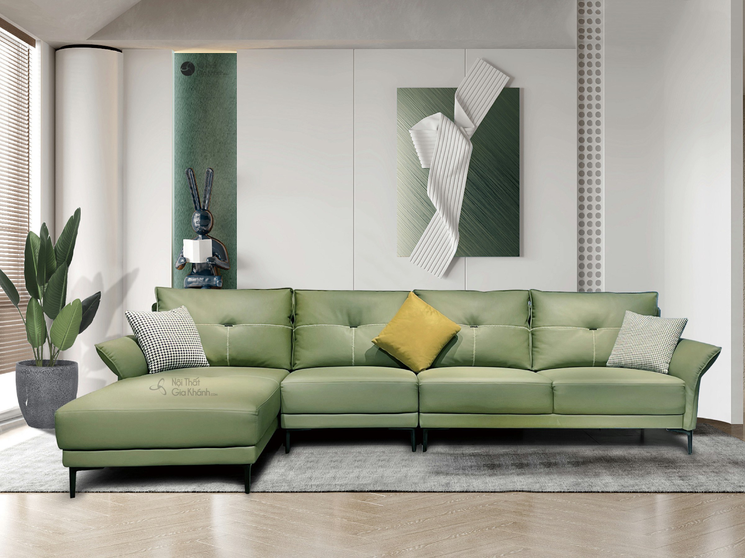 bo sofa da chu l 3 bang goc phai sf516