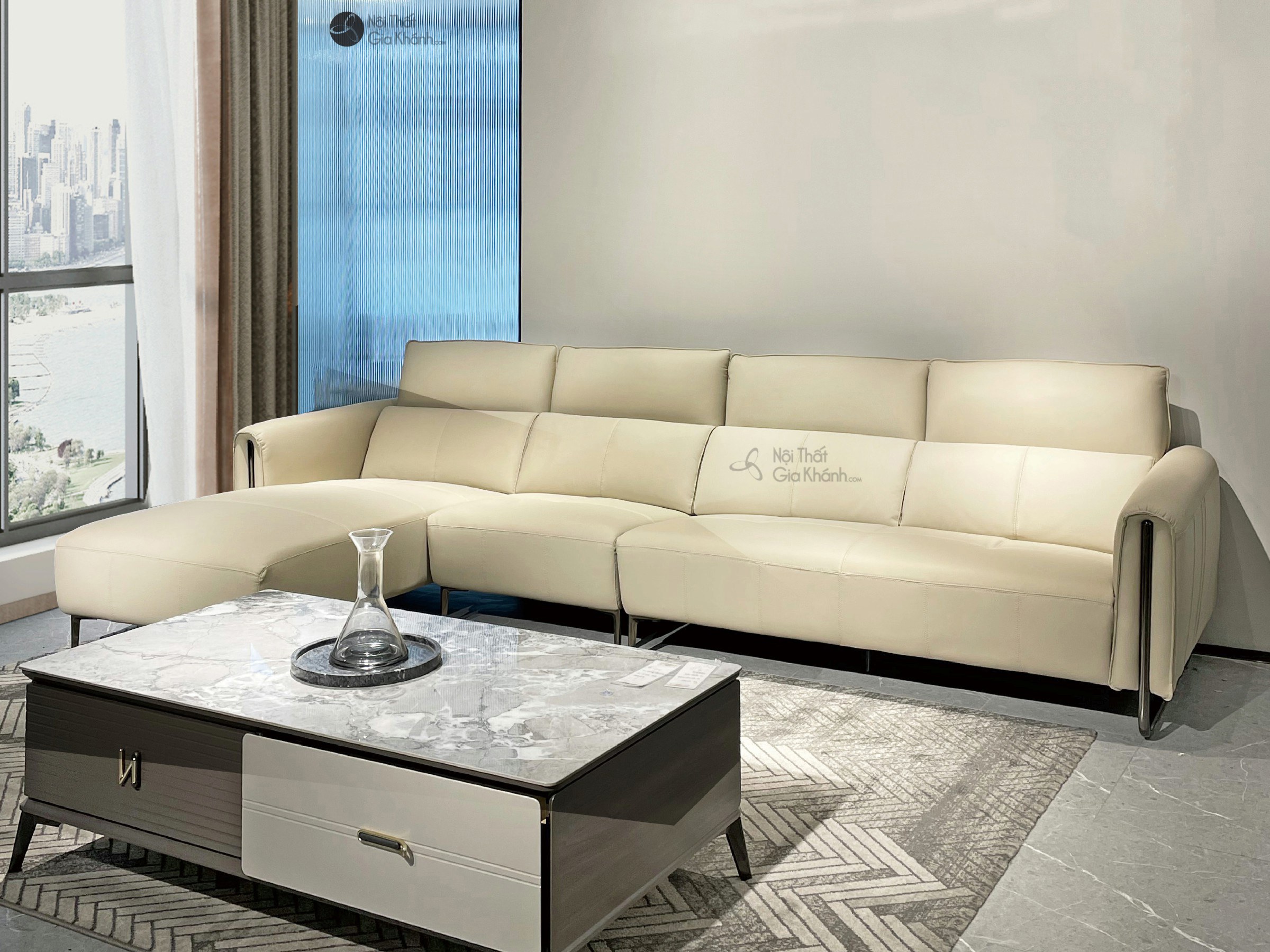 bo sofa da goc phai 3 bang hien dai nhap khau sf538