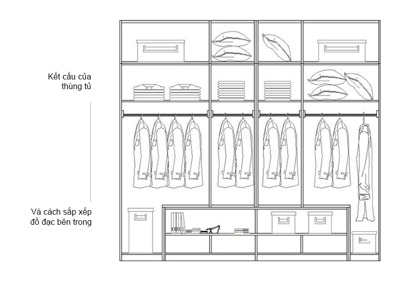 Tủ áo cánh kính TU001CK