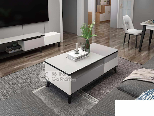 Bàn trà đẹp hà nội hình chữ nhật mặt kính nhỏ gọn