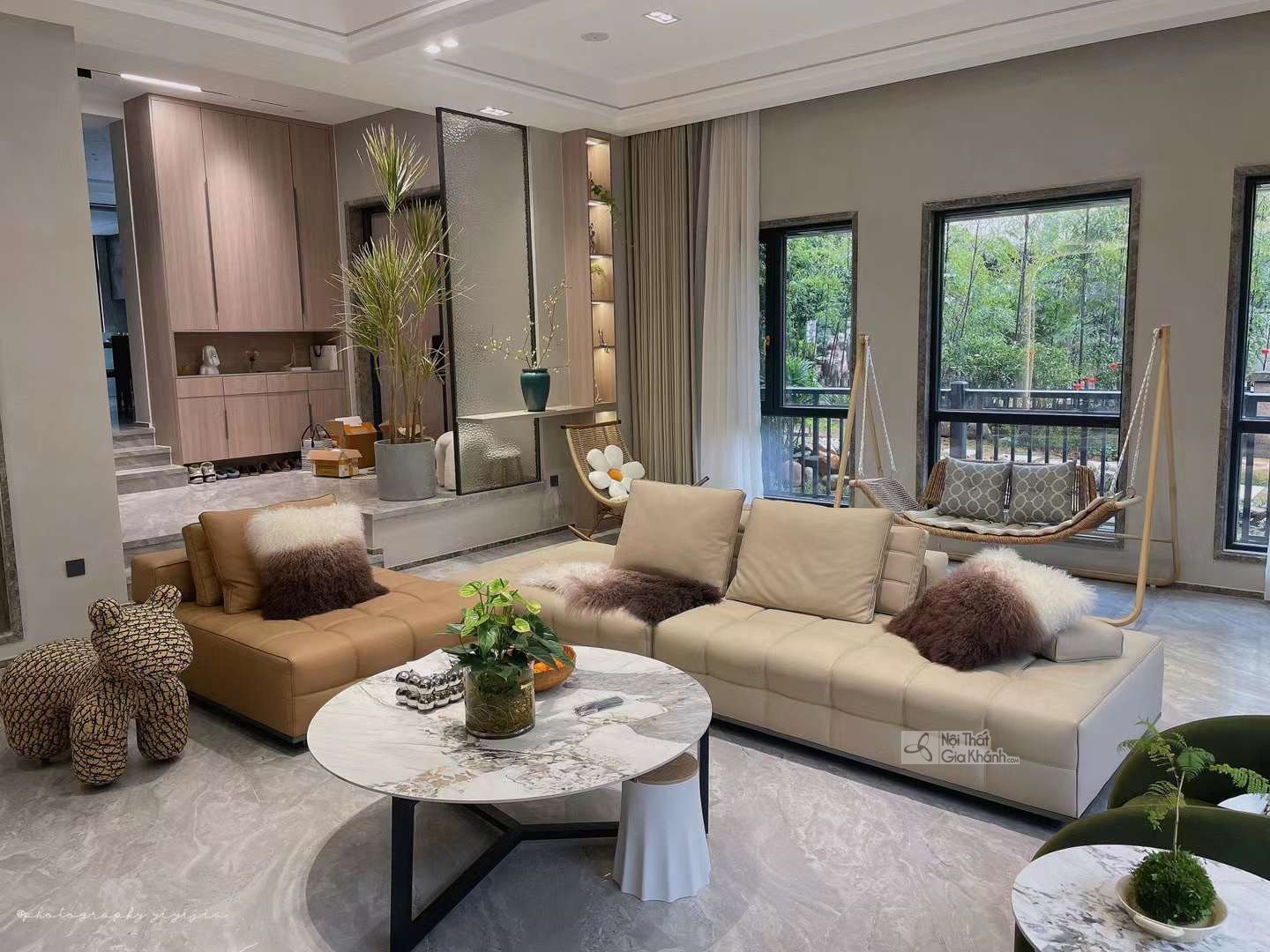 Sofa Da Bò 100% Phong Cách Ý Cho Đại Sảnh SF2216