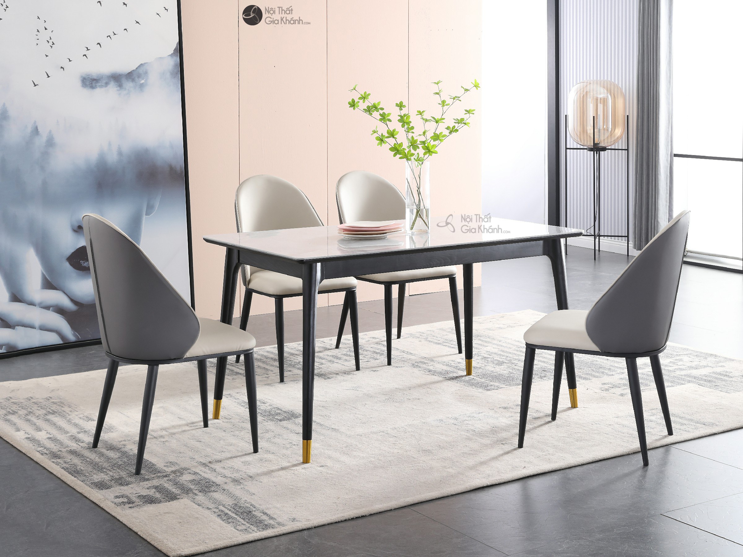 Ghế ăn hiện đại bọc da tại showroom nhập khẩu Nội Thất Gia Khánh Hà Nội
