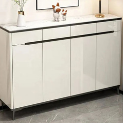 Tủ giầy hiện đại TDHB140 được chụp chính diện, nổi bật với thiết kế tối giản, màu trắng bóng sang trọng. Tủ có bốn cánh mở…