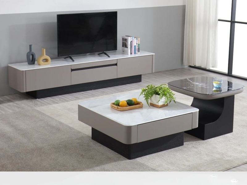 Combo Bộ Bàn Trà Kệ Tivi Lý Tưởng Cho Phòng Khách Hiện Đại BT6203/6206