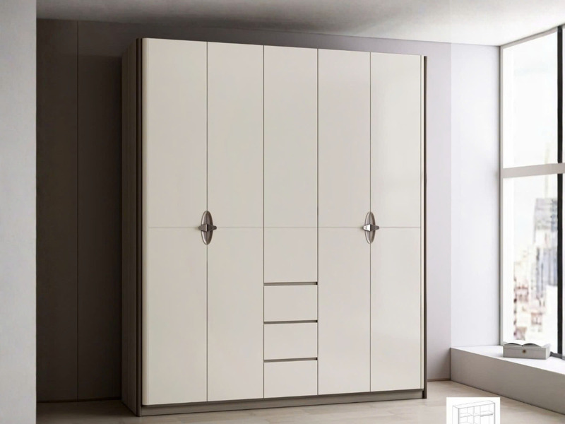 Tủ quần áo 5 cánh hiện đại TU2A-15 được chụp cận cảnh từ phía trước, nổi bật với thiết kế tối giản và màu sắc trang nhã. T…