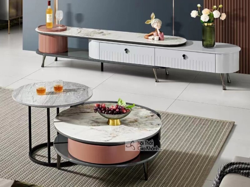 BỘ BÀN TRÀ TO + NHỎ VÀ KỆ TIVI ĐA NĂNG 905A