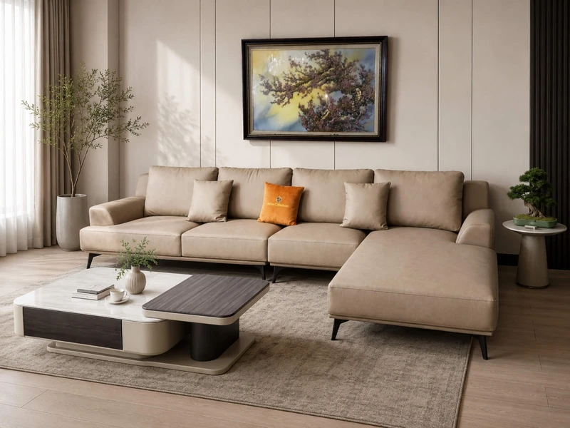 Sofa Da AURELIA Tối Giản 3 Băng Góc Trái SF8037GT-3
