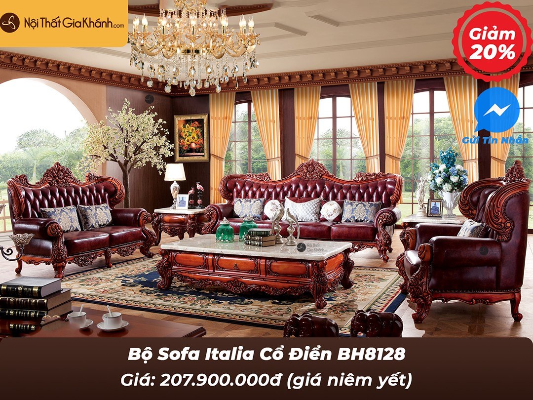 bo sofa co dien biet thu nhap khau italia bh8128