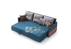 Sofa đa năng SF272B-4 đang trong quá trình chuyển đổi từ ghế sang giường, nhìn từ góc trên bên phải. Phần đệm ngồi được ké…