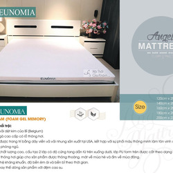 Ảnh chụp tổng thể đệm Foam Gel Memory EunoMia của Nội Thất Gia Khánh, đặt trên một chiếc giường ngủ phong cách hiện đại vớ…