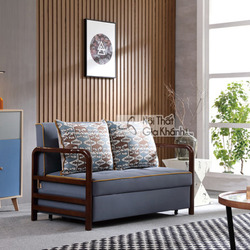 Sofa giường SF1012A-1 được chụp chính diện trong trạng thái ghế ngồi, đặt trong không gian phòng khách hiện đại. Ghế có kh…