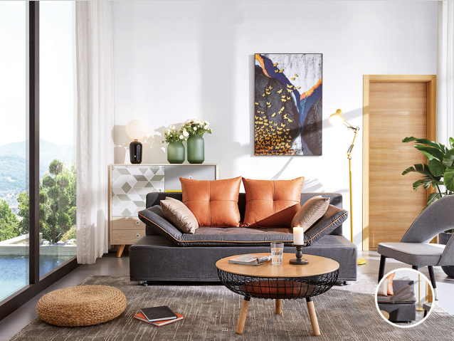 Sofa Giường Đa Năng Điều Chỉnh Tựa Tay Cho Chung Cư SF169-15G