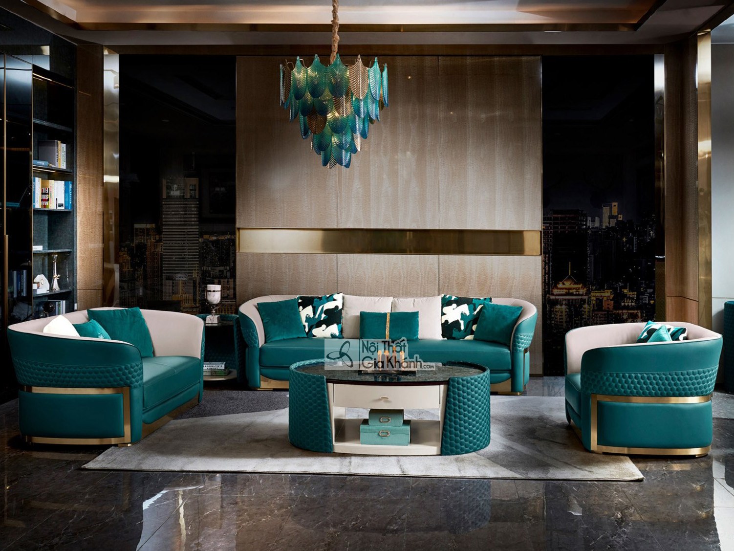 Sofa hiện đại luxury chân inox cho biệt thự phòng khách rộng