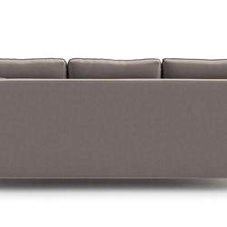 Mặt sau của sofa văng Abbe SF-429 màu xám be, chụp trên nền trắng. Sofa có ba đệm lưng rời, phần lưng ghế phẳng và gọn gàn…