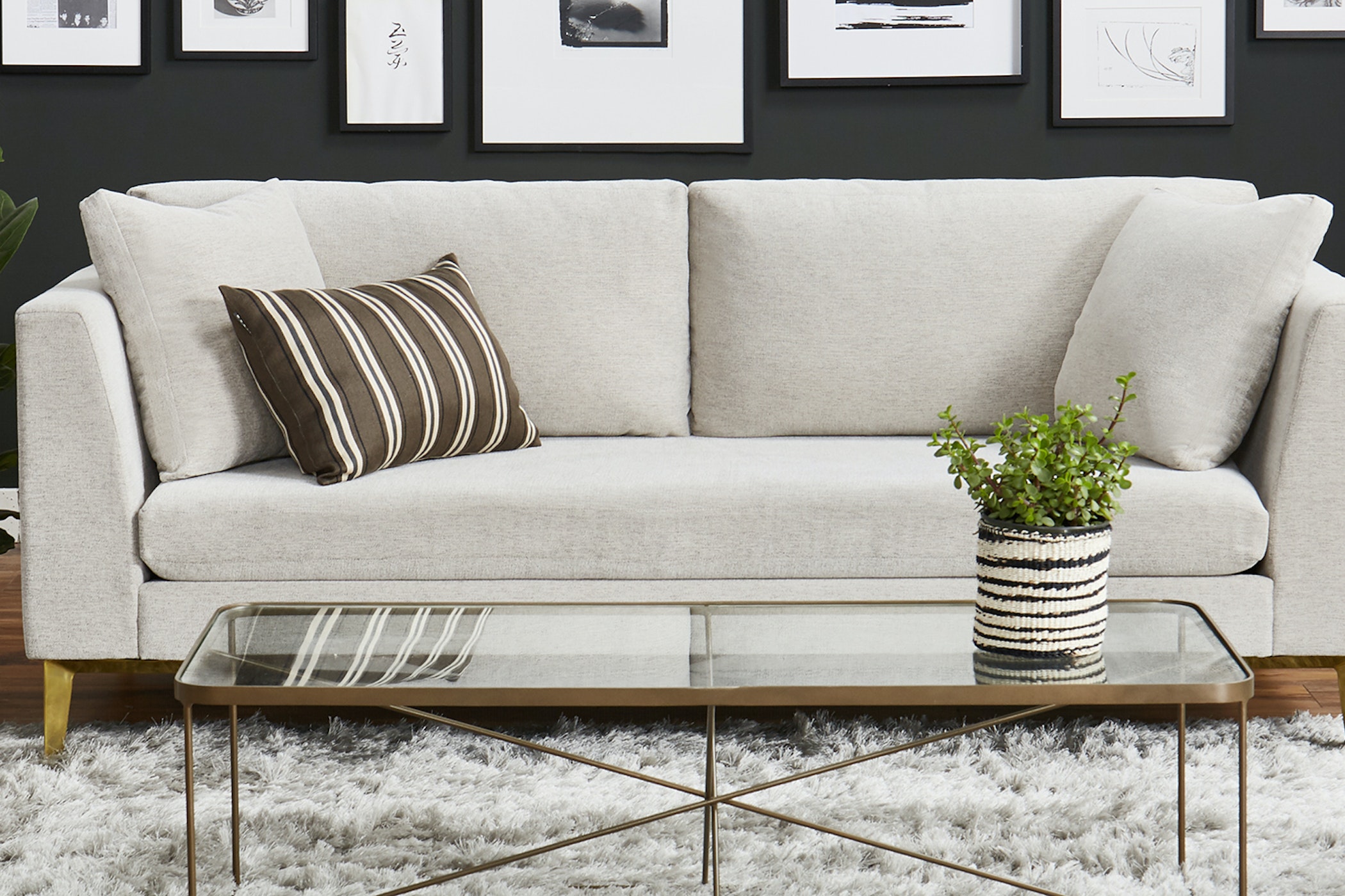 Sofa băng dài bọc vải minimalist Ainsley SF-369