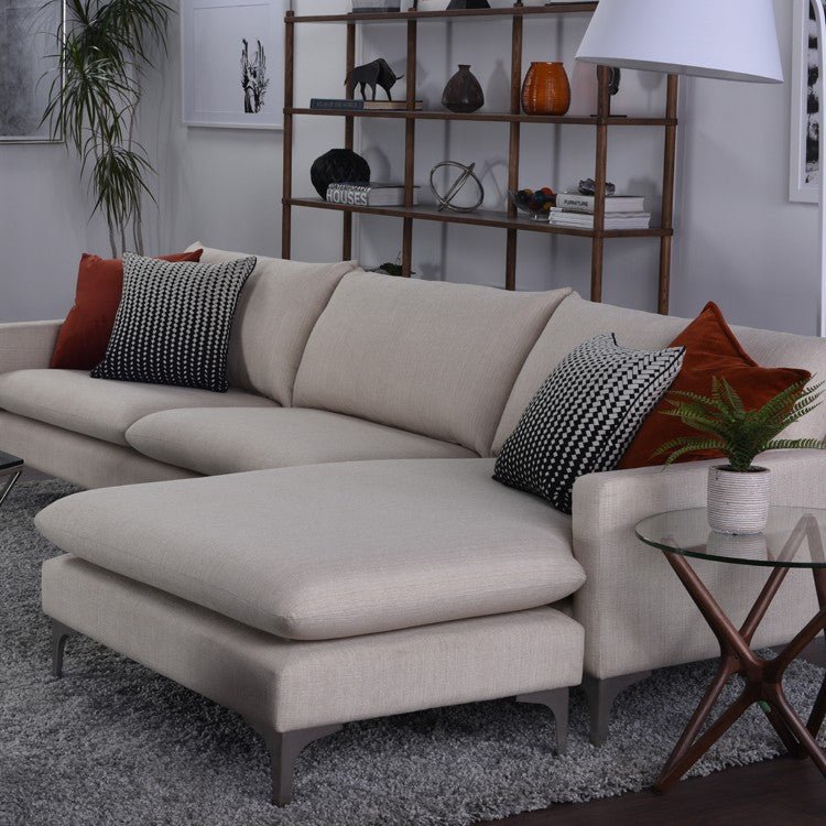 Sofa góc bọc vải Anders Nuevo SF-387 chân inox hiện đại