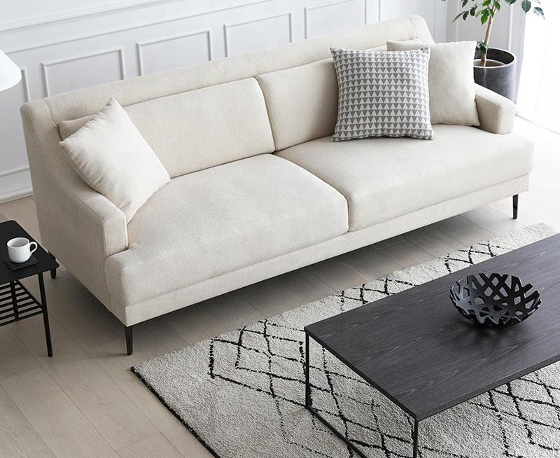 Sofa bọc vải nỉ phong cách Scandinavian SF-189 chân inox tối giản