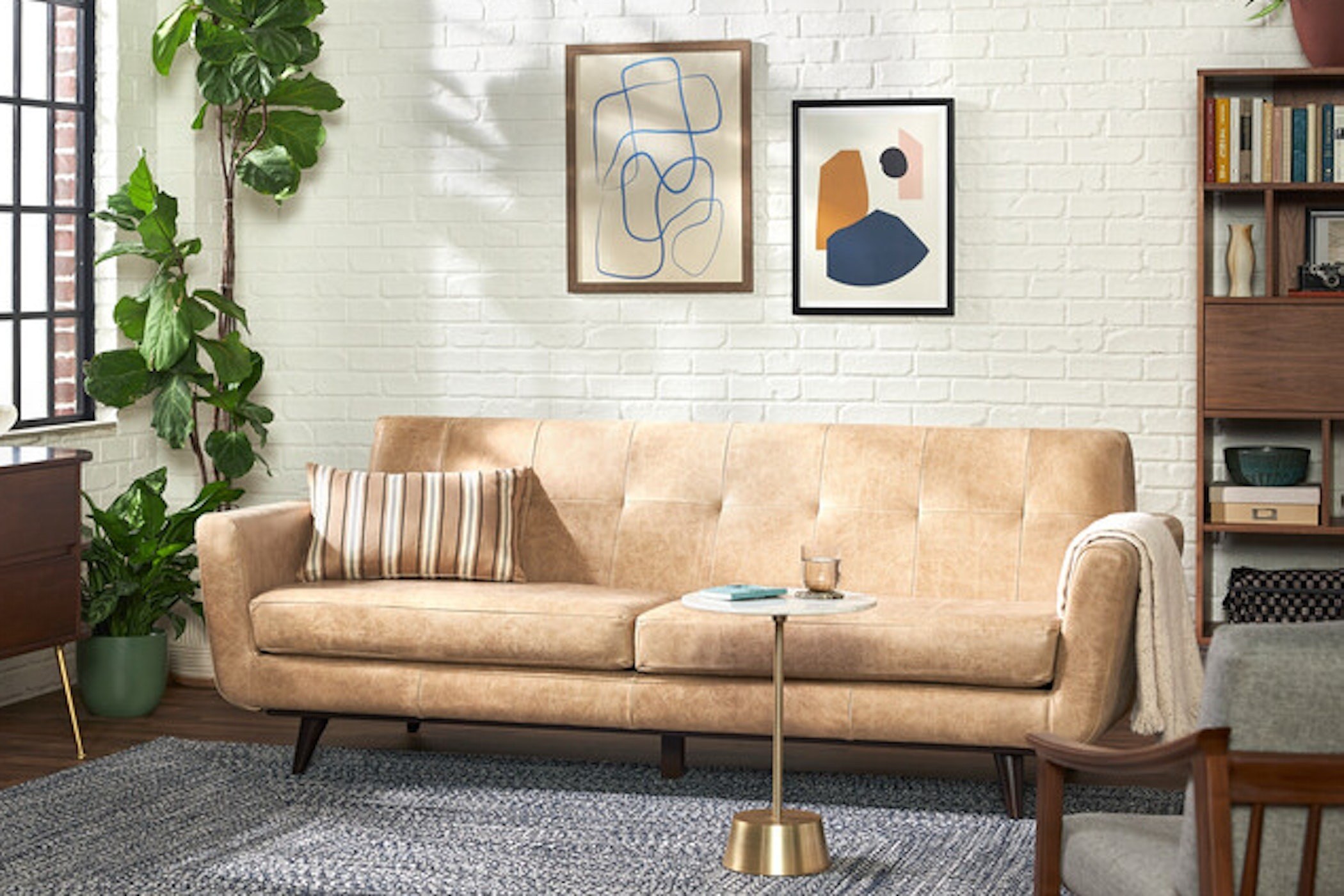 Sofa băng dáng thuyền Hughes SF-555 bọc da