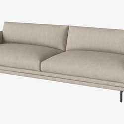Sofa 3 băng Lomi SF-344 được chụp từ góc 3/4 phía trước, nổi bật trên nền trắng tinh tế. Ghế có thiết kế hiện đại với đườn…