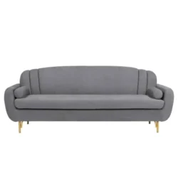 Sofa băng Filbert SF-370 màu xám, chụp chính diện. Kiểu dáng hiện đại với tay vịn thấp, tựa lưng cong nhẹ và đệm ngồi liền…