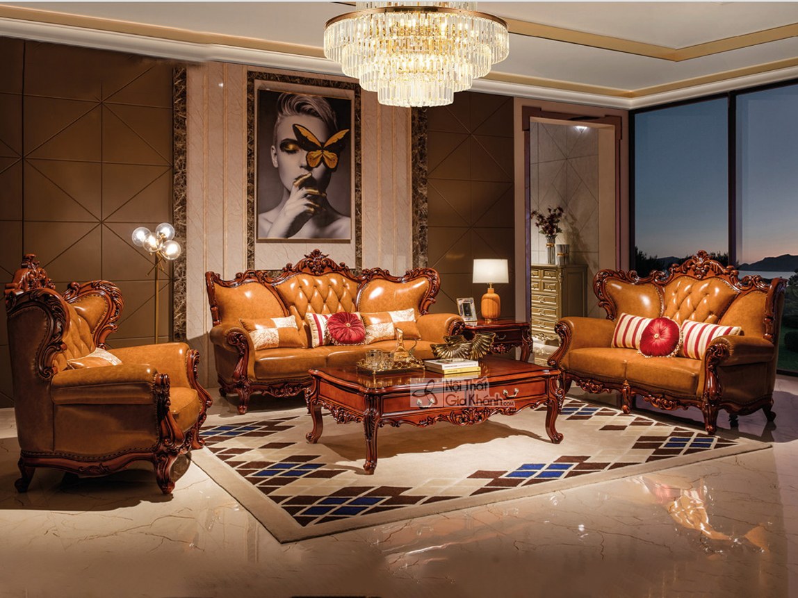 Bộ sofa nhập khẩu SF05-123 da bò thật cho khách sạn cao cấp