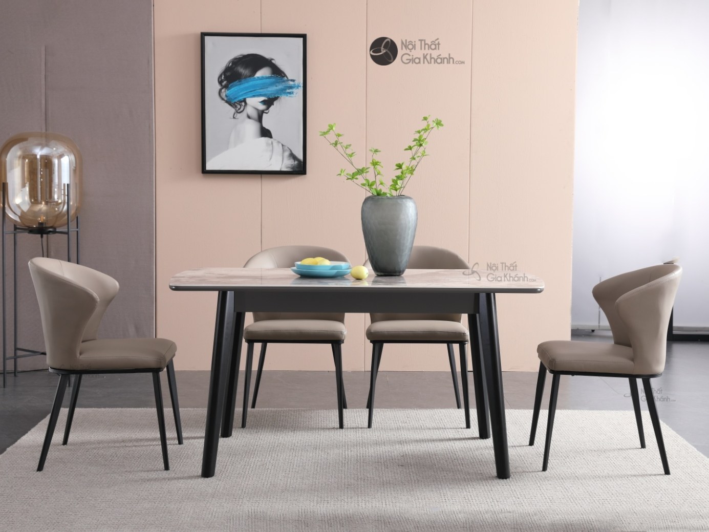 Bộ bàn ăn gỗ công nghiệp 2026 kiểu dáng hiện đại tại Nội Thất Gia Khánh