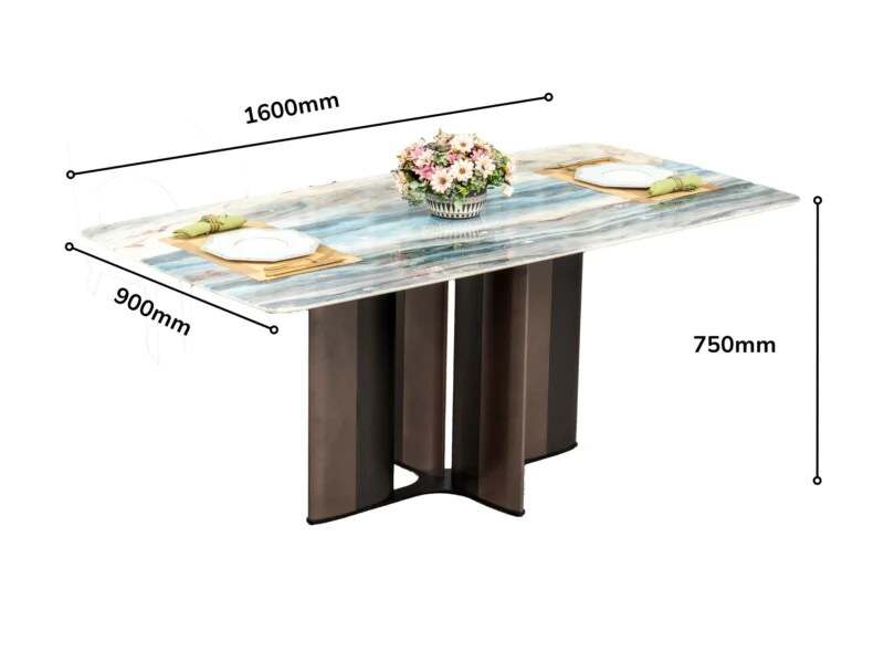 Bộ Bàn Ăn 4 Ghế 1m6 Mặt Đá Pha Lê Cao Cấp BA934 - Ảnh 7