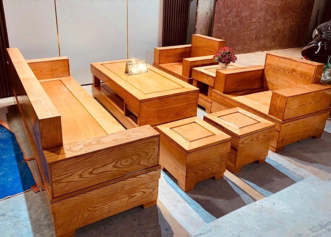 bàn ghế gỗ nguyên khối